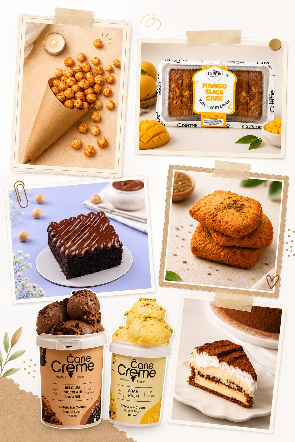CaneCreme premium dessert and snack cover collage